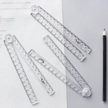 직각자 폴딩 사각 각도기 30cm 아크릴 투명 접는 통치자 학생 편지지 그리기 측정 도구, 단일옵션