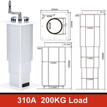 낮은침대 전기 다다미 리프트 수동 테이블 최대 지원 100kg 260-555mm 305-705mm 355-810mm 조정 높이, 03 310A