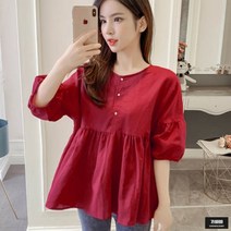 가바바 여성 블라우스 통큰 반팔 린넨 블라우스 G49223