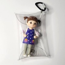 투명 PVC 비닐 홀더 케이스 단추 지갑 고리 걸이 홀더 수납 휴대용 미니 파우치