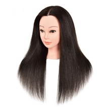 16인치 인모 100% 헤어 국가고시 연습용 통가발 자연 흑발, 18인치 100% 인모 통가발