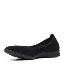 Clarks 여성용 Airabell 미드 발레 플랫 블랙 가죽 12202551, 6.5, Black Suede, Black Suede
