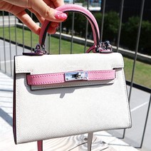 이태리산 앱송가죽 투톤 미니백 핑크 화이트