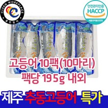 그린제주 제주 고등어 10팩 1.9kg (10마리) 팩당 195g 내외 및 제주먹거리 21종, 1세트, 04)고등어 10팩(10마리) 팩당 195g 내외