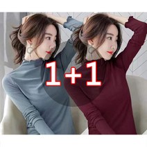 1+1 여자 반폴라 슬림핏 슬림핏 티셔츠 하늘비즈 A13 D792H815