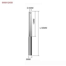 1 개 3.175mm 4mm 6mm 8mm 2 개의 플루트 스트레이트 슬롯 비트 우드 커터 CNC 솔리드 카바이드 더블 라우터, [25] 6X6X12X50, 25 6X6X12X50