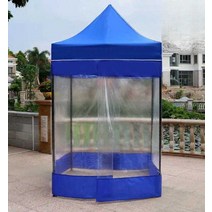 슬러지 보관함 천막 폐기물 보관 화물차 야외 저장, 1.2x1.2 파란색 텐트 + 4면 천