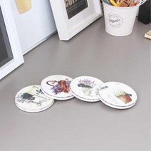 코르크 꽃모티브 컵받침 4개세트 예쁜주방용품쇼핑몰