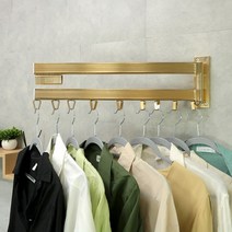 알루미늄 만능 2단 벽붙이 벽걸이 벽 벽부 고정 형 옷걸이 행가 고리행가 옷정리 V형 I형 (180도 360도회전) 15%, 1개, 선택02) 벽붙이 옷걸이 V형_골드
