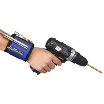 라두나 손목자석밴드 못 나사 피스 부착 공구자석팔찌, 블랙 고급형(자석 5개)