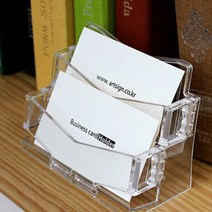 여닝협력업체 아크릴 명함 스탠드 꽂이 2단 투명, 1개