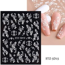 1 pc 디자인 손톱 장식 네일 접착제 손톱 장식 슬라이더 접착제 네일 데칼 SASW5D, STZ5D15