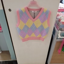 로엠걸즈 아가일 스웨터 조끼 RGVK2283P