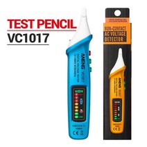 VC1017 비접촉 펜 스타일 LED 조명 전동 공구 센서 테스터 알람 지능형 AC 전원 콘센트 전압계, 03 VC1017 Blue