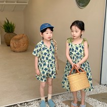 바로배송 클로버여름남매룩 남아상하세트 여아원피스 여름코디 바캉스룩 나들이룩 남매룩 자매룩 커플룩 나시원피스
