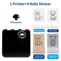 영수증사진기 포토프린터 사진 인쇄기 출력기 미니 프린터 열전사 프린터 다기능 인쇄 전화, 프린터-골드-화이트