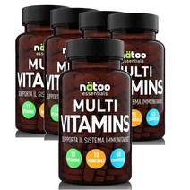 이탈리아 나투 NATOO 13가지 비타민과 11가지 미네랄 보충제 멀티 비타민 60정, 5팩