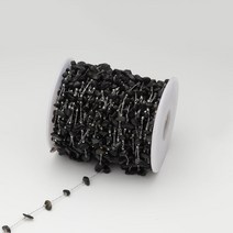 보석 재료 & 부속품 1M 316L 스테인레스 스틸 3-10mm 불규칙한 천연 석재 클립 비즈 18K 골드 체인 DIY 쥬얼리 팔찌 목걸이 만들기, [16] steel tone 2