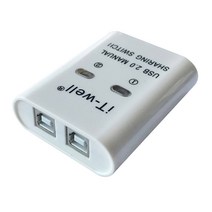 USB 2.0 수동 공유 스위치 프린터 공유 장치 허브 2 인 아웃 스플리터, 하얀색