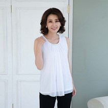 쉬즈마담 T53124 보석 이중쉬폰 스판나시 엄마옷 미시옷 엄마선물 빅사이즈 아줌마옷 50대 60대 중년여성 마담의류