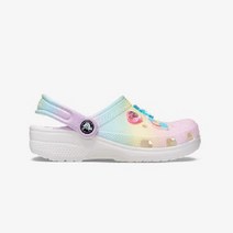 S마켓 NC고잔 CROCS 클래식 옴브레 참 클로그 키즈 (208200-90H) 크록스 정품 유니크한 지비츠가 박힌 글로시한 크록스 신상품