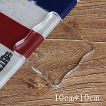 압인기 고품질 스탈 스탬프 핸들 인감 스탬핑 액세서리 대형 투명 아크릴 보드 실리콘 및 잉크 패드와 함, 02 10x10x1cm