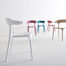 가구앤하우스 에코 편의점 인테리어 업소용 플라스틱 카페 식당 대기실 테이블 식탁 의자 (5colours), 에코 체어(화이트)