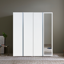 레베카1600 하이그로시 행거형 옷수납 이불장, 화이트, A-도어옷장+도어이불장