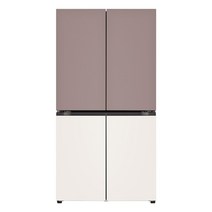 LG전자 디오스 오브제컬렉션 4도어 냉장고 T873MKE012 870L 방문설치, 클레이핑크(상), 베이지(하)