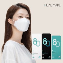 KF80 힐메이드 황사마스크 입체형 개별포장 50매입, 소형 화이트, 화이트, 1개, 50개