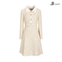 (정품)(JJ지고트) 배색 칼라 메탈 트위드 원피스 GN3M0OP90