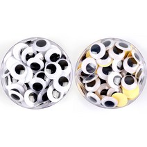 (재미스쿨) 5000 인형눈알 인형눈 스티커 눈알 접착 비접착 ( 통포장x1통 ), 24mm