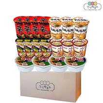 [간식팩토리] 인기라면 소컵 육개장4+신라면4+튀김우동4+사리곰탕3+안성탕면3, 1세트(18입) 소컵