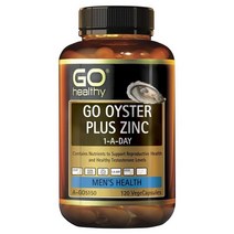 New ZeaLand 직구 GO Healthy 오이스터 High Grade 아연 남성용 플러스 징크 non-gmo 120베지캡 1Pack, 수량, 상세참조