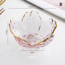 일본식기 일본 벚꽃 유리 소스 접시 작은 그릇 식초 냄비 디핑 미니 서빙 플레이트, [02] B