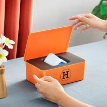 수분보존 깔끔수납 물티슈 케이스 마스크 보관함, 귤색