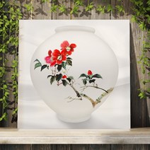 달항아리그림 풍수액자 거실 주방 인테리어, 20.동백달항아리