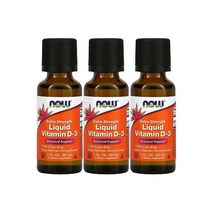 NOW Foods Now Liquid 비타민 D-3 Extra Strength 1000 IU 1 fl oz 30mL 3 Pack