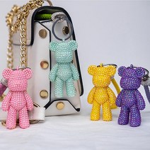 당일발송 브릭베어 23cm 보석십자수 키트 핸드메이드 베어브릭, A set 옐로우+아쿠아 키링 8cm