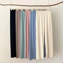 [썸머바지 6color] 데일리 쿨 아이스 플리츠 바지 주름 통 와이드 팬츠 밴딩 캠핑 여름
