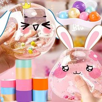 실리콘 투명테이프 공 만들기 펄 테이프 4.8 6CM 풍선 찐득볼 끈끈이볼 말랑이 장난감, c488-2 6.0그린