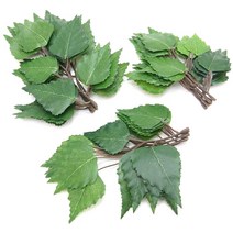 조화 자작나무 잎사귀 인조 자작잎 버찌잎 인조목 제작 20cm 28장 세트 인조나무 제작 소재 나뭇잎