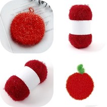 마트498 반짝이 수세미실 레드 손뜨개DIY 모자뜨개질 뜨개방 털실 니트목도리 손뜨게 여름용 뜨게모자 털실뜨기