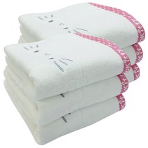 6장 헬로키티토끼타올 귀엽고 예쁜 캐릭터 국산 수건, 우유백색, 1세트