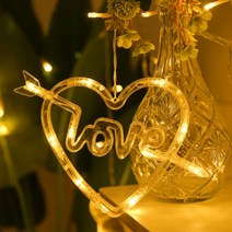 매장 현관 입구 흡착식 건전지 무드등 하트 조명 트리용 커튼 옥탑방 실내