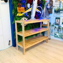 고무나무 순수 원목 3단 선반 800, 색상