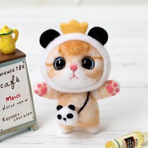 올마이DIY 양모펠트 니들펠트 양모공예 패키지 세트 울 인형만들기 60종 모음, NO_58.왕관 냥이