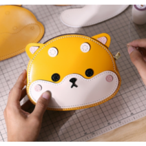 여자 친구 선물을위한 손으로 짠 가방 수제 DIY 수제 가방 정품 가죽 만들기 그물 빨간색 귀여운 작은 가방, DIY패키지 - 강아지 소형