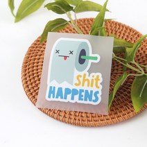 천아트 의류전사지 Shit happens(F934) 티셔츠 다리미 열전사지