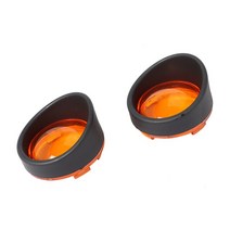 할리데이비슨 커스텀 튜닝 부품 오토바이 바이저 스타일 블링커 베젤 턴 시그널 라이트 렌즈 트림 커버 다이나 스트리트 글라이드 팻 보이 소프테일 투어링용 2X, 6.블랙 오렌지 렌즈